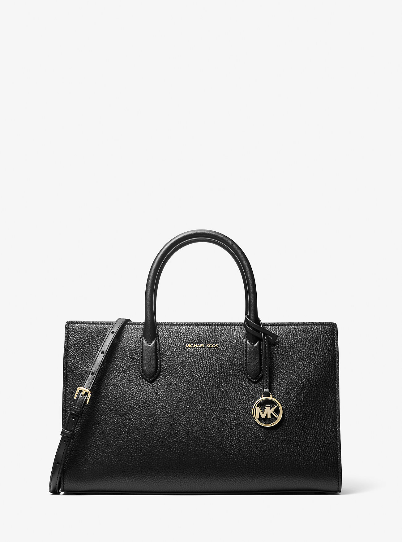 MK Scarlett Medium Pebbled Leather Satchel -