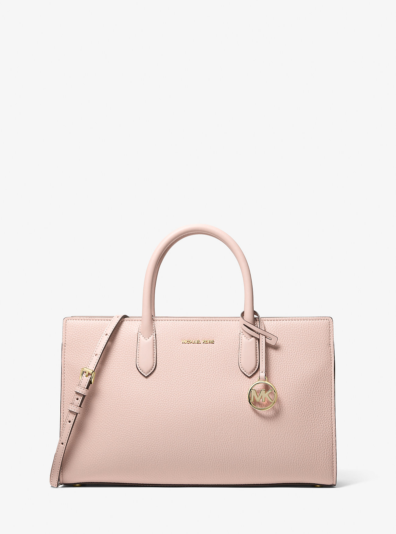 MK Scarlett Medium Pebbled Leather Satchel -