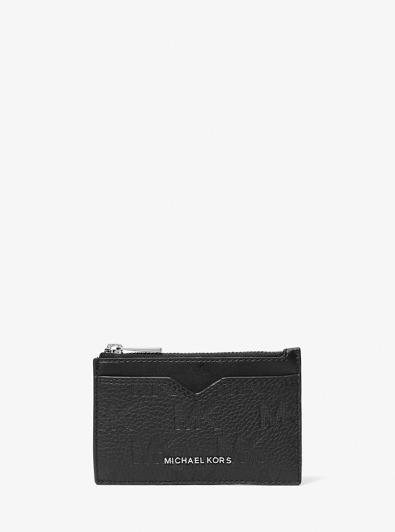 MK Hudson Logo Embossed Leather Card Case -
