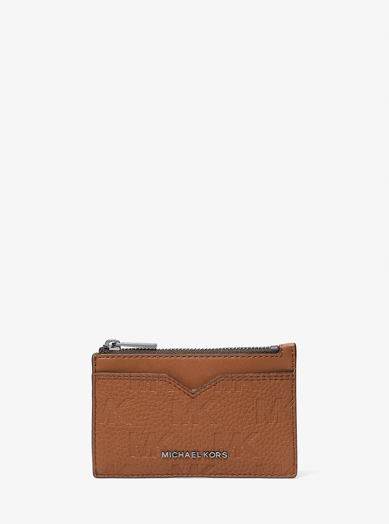MK Hudson Logo Embossed Leather Card Case -