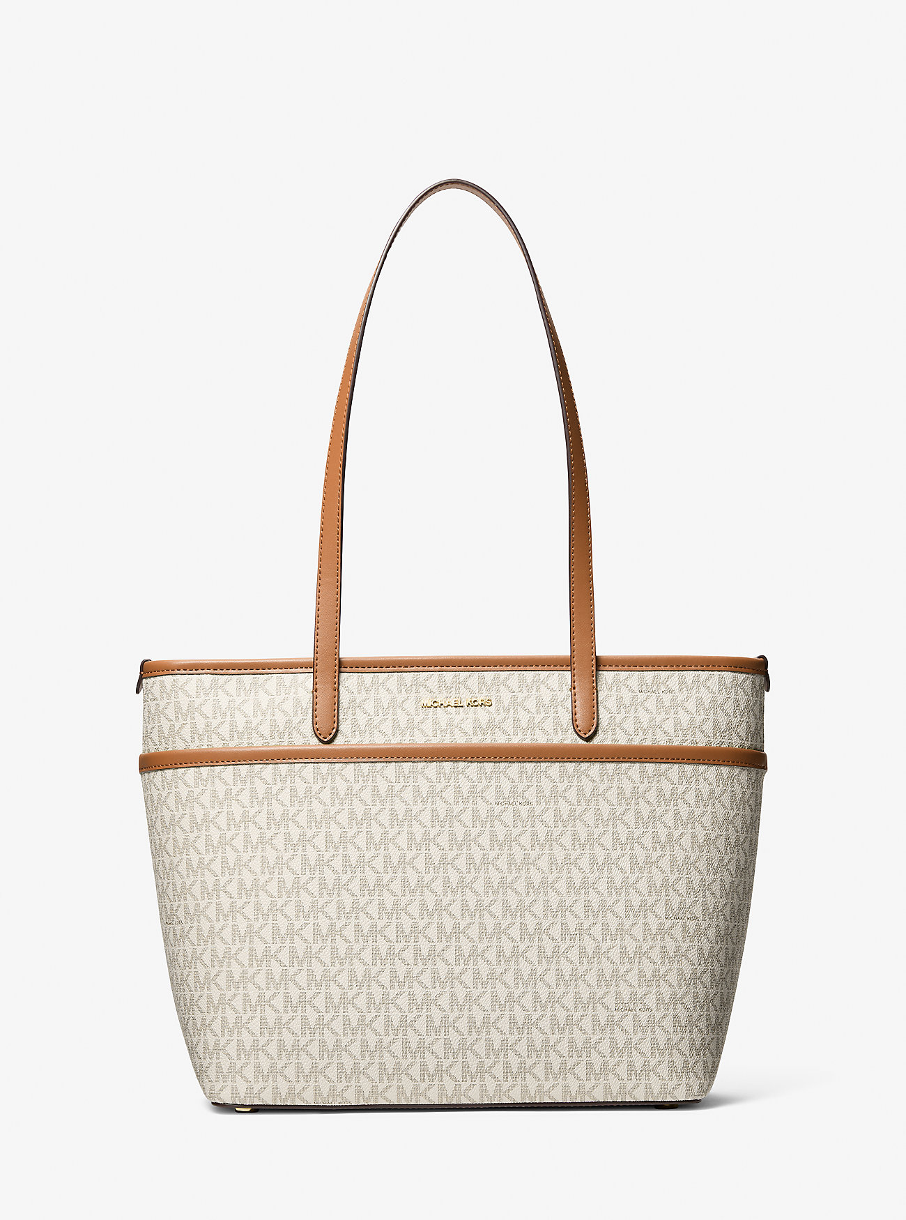 MK Marlowe Medium Signature Logo Pocket Tote Bag -
