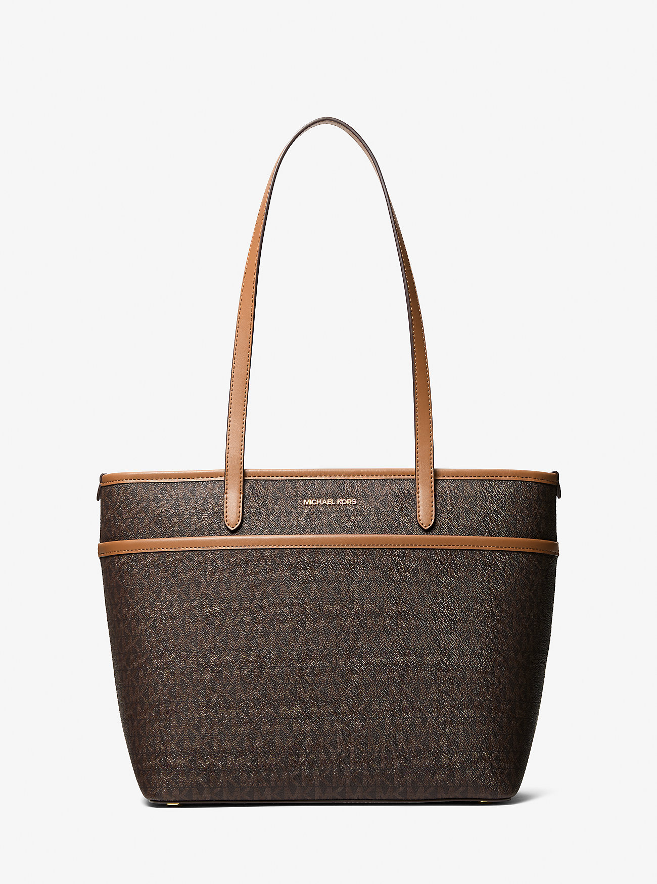 MK Marlowe Medium Signature Logo Pocket Tote Bag -