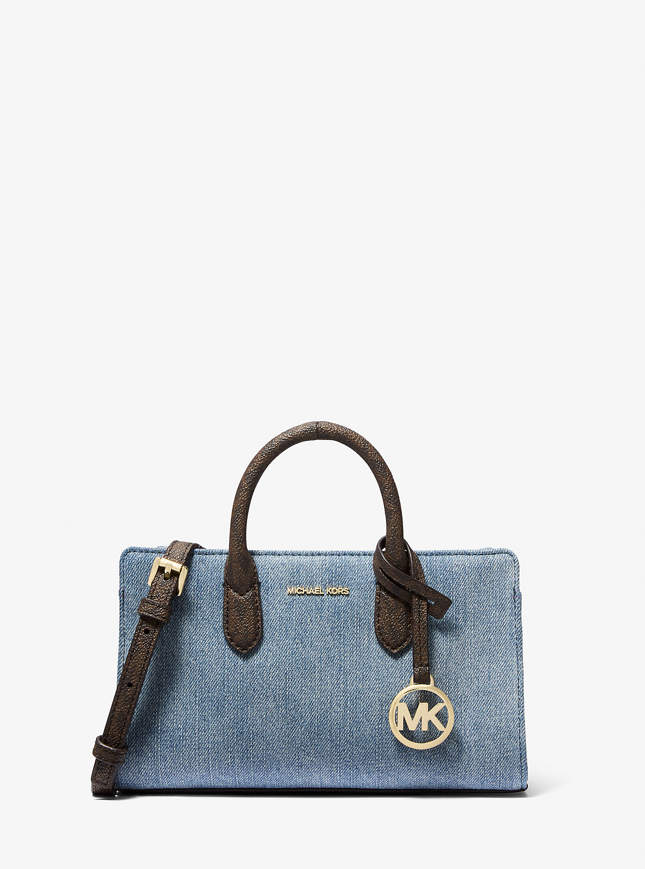 MK Scarlett Extra-Small Denim Crossbody Bag - Blue