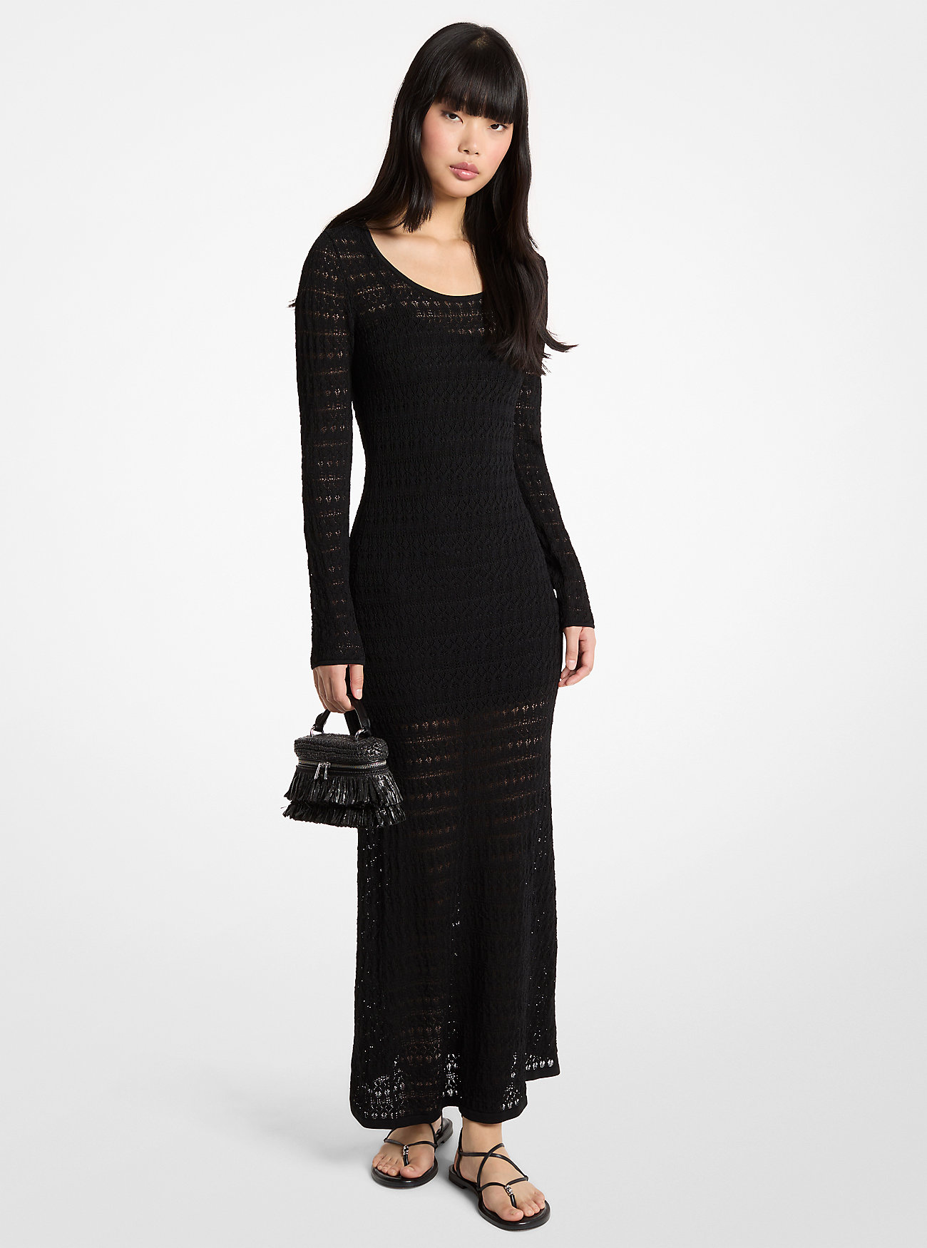 MK Pointelle Stretch Knit Maxi Dress -