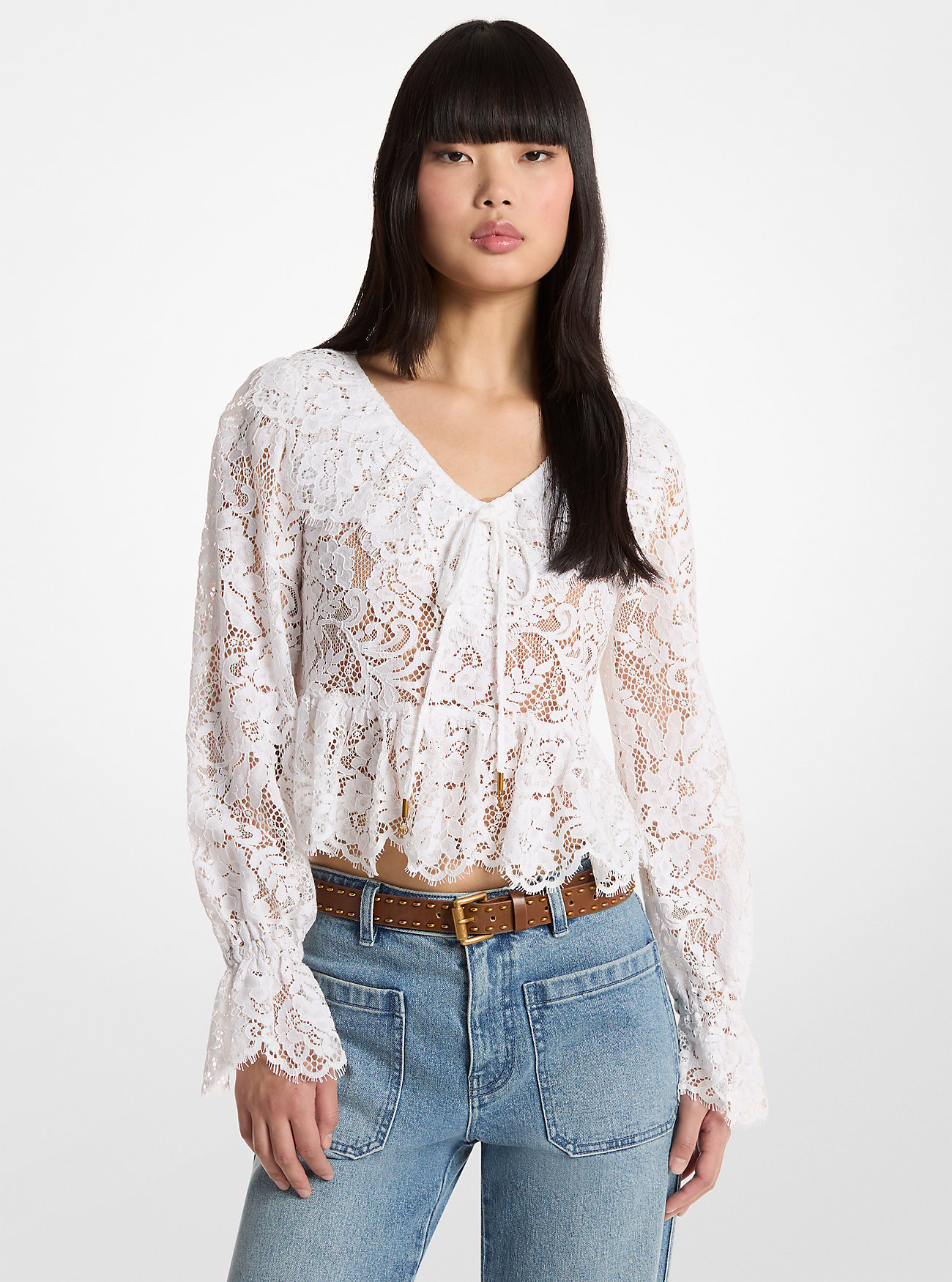 MK Corded Floral Lace Blouse -