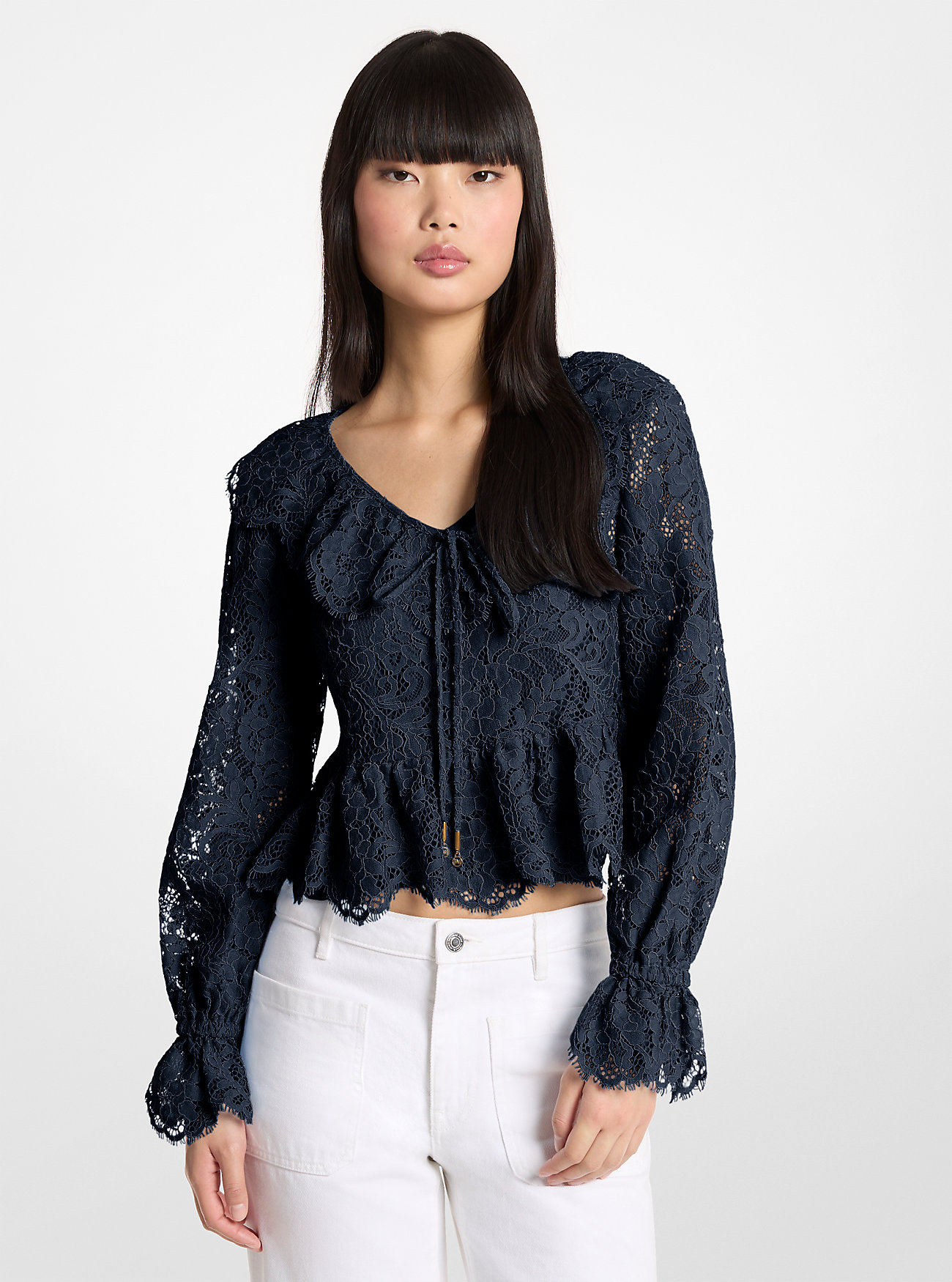 MK Corded Floral Lace Blouse -
