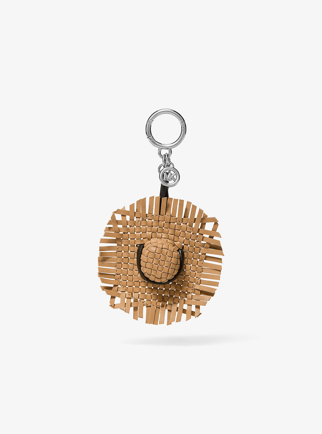 MK Woven Leather Hat Bag Charm -