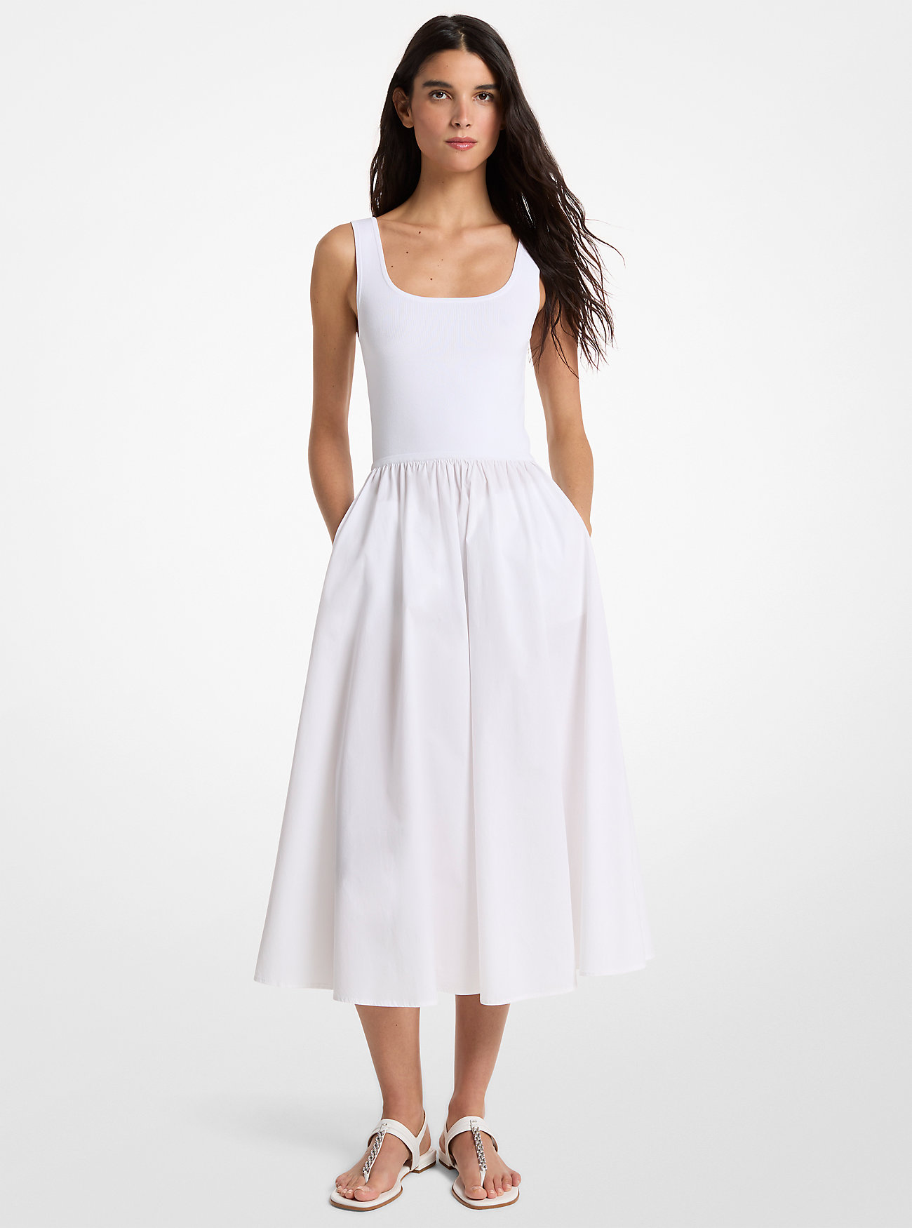 MK Viscose Blend Midi Dress -