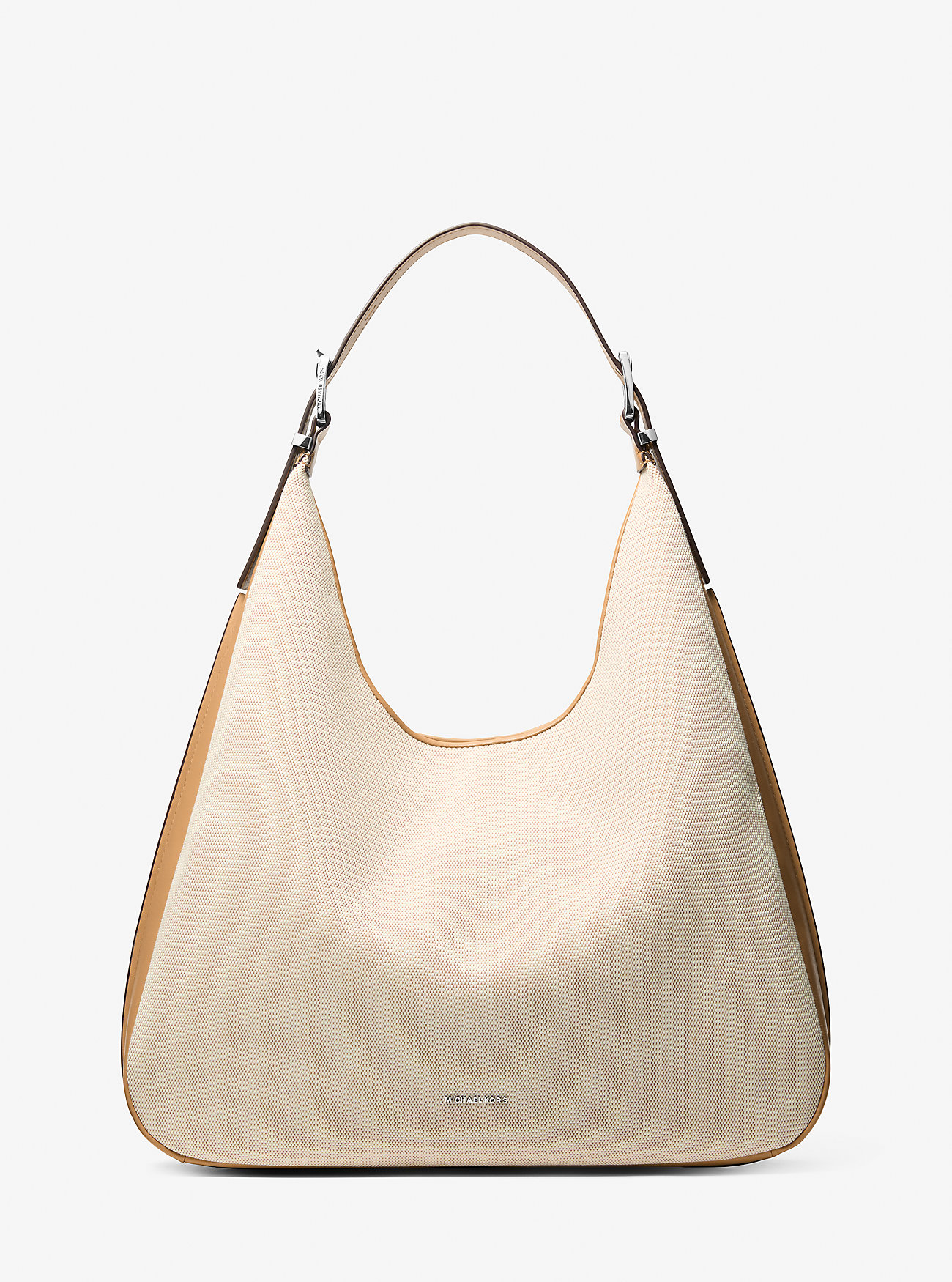 MK Nolita Large Two-Tone Canvas Hobo Shoulder Bag -