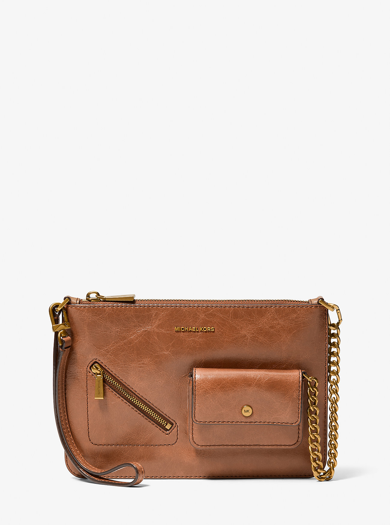 MK Jet Set Large Leather Convertible Zip Wristlet -