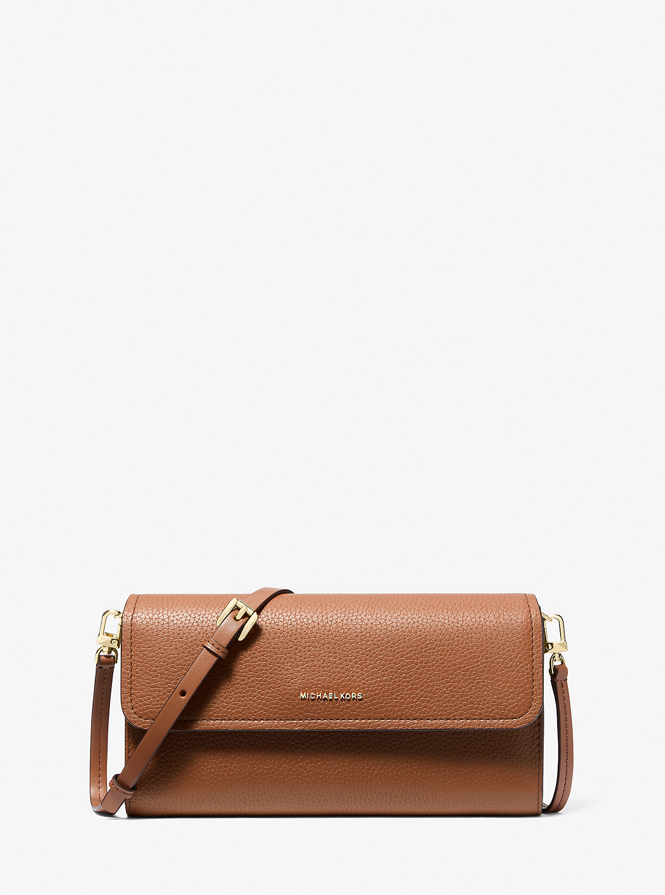 MK Jet Set Small Pebbled Leather Smartphone Crossbody Bag -