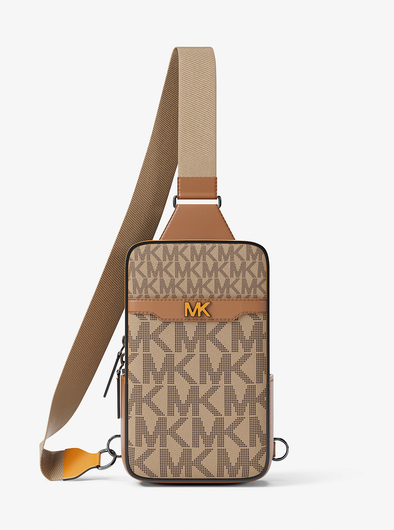 MK Cooper Small Signature Logo Sling Pack - Natural