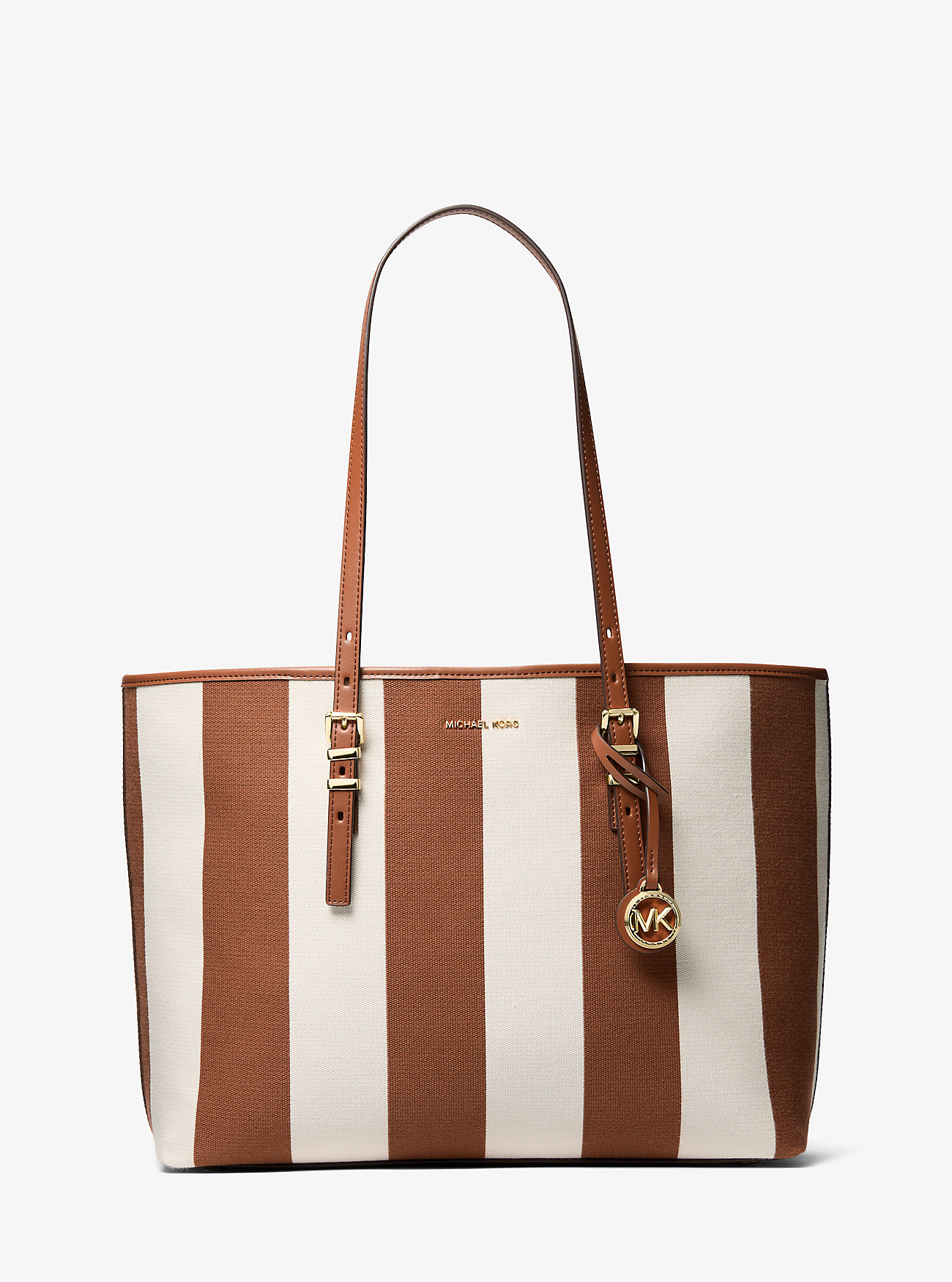 MK Quinn Large Striped Canvas Tote Bag -