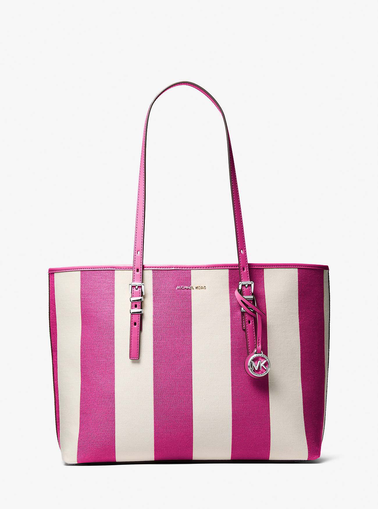 MK Quinn Large Striped Canvas Tote Bag -