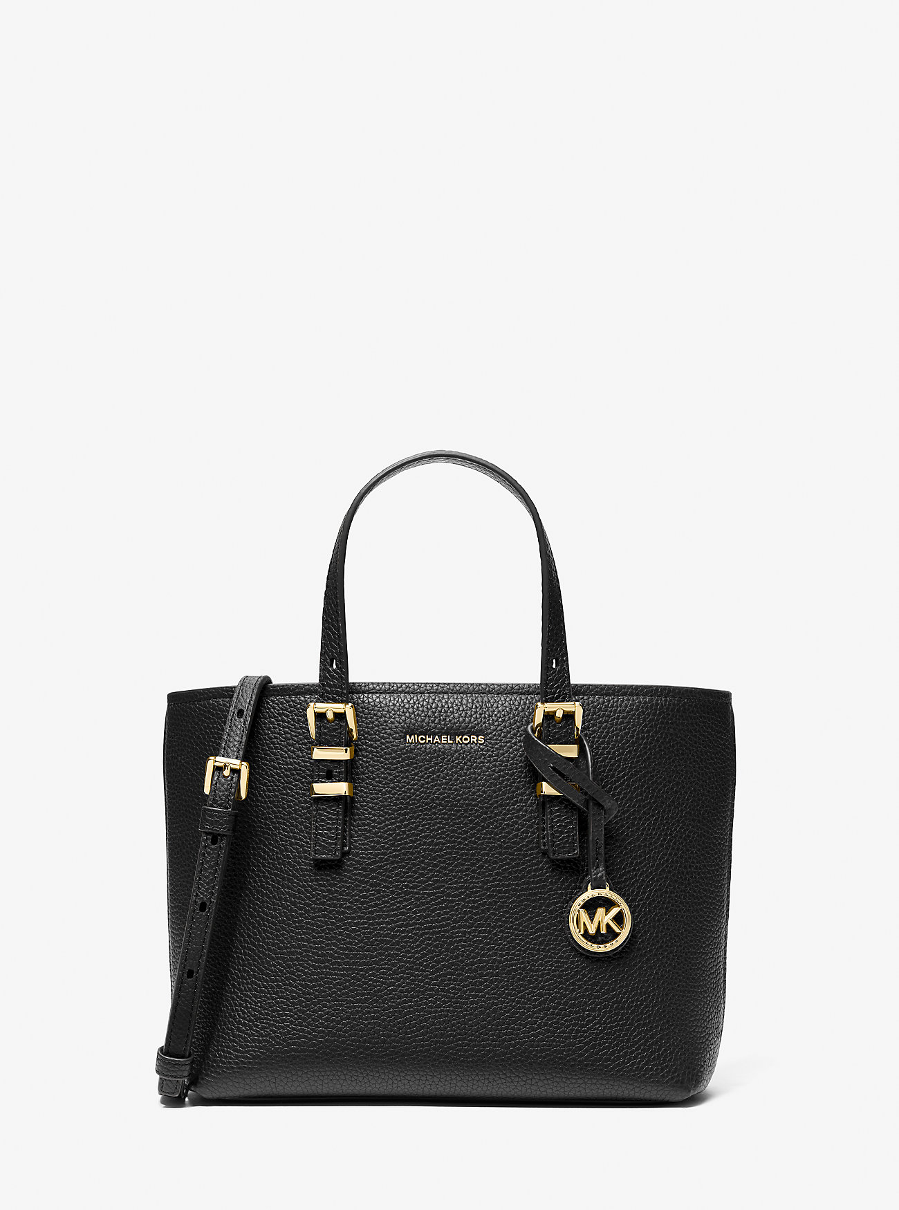 MK Quinn Small Pebbled Leather Convertible Crossbody Bag -
