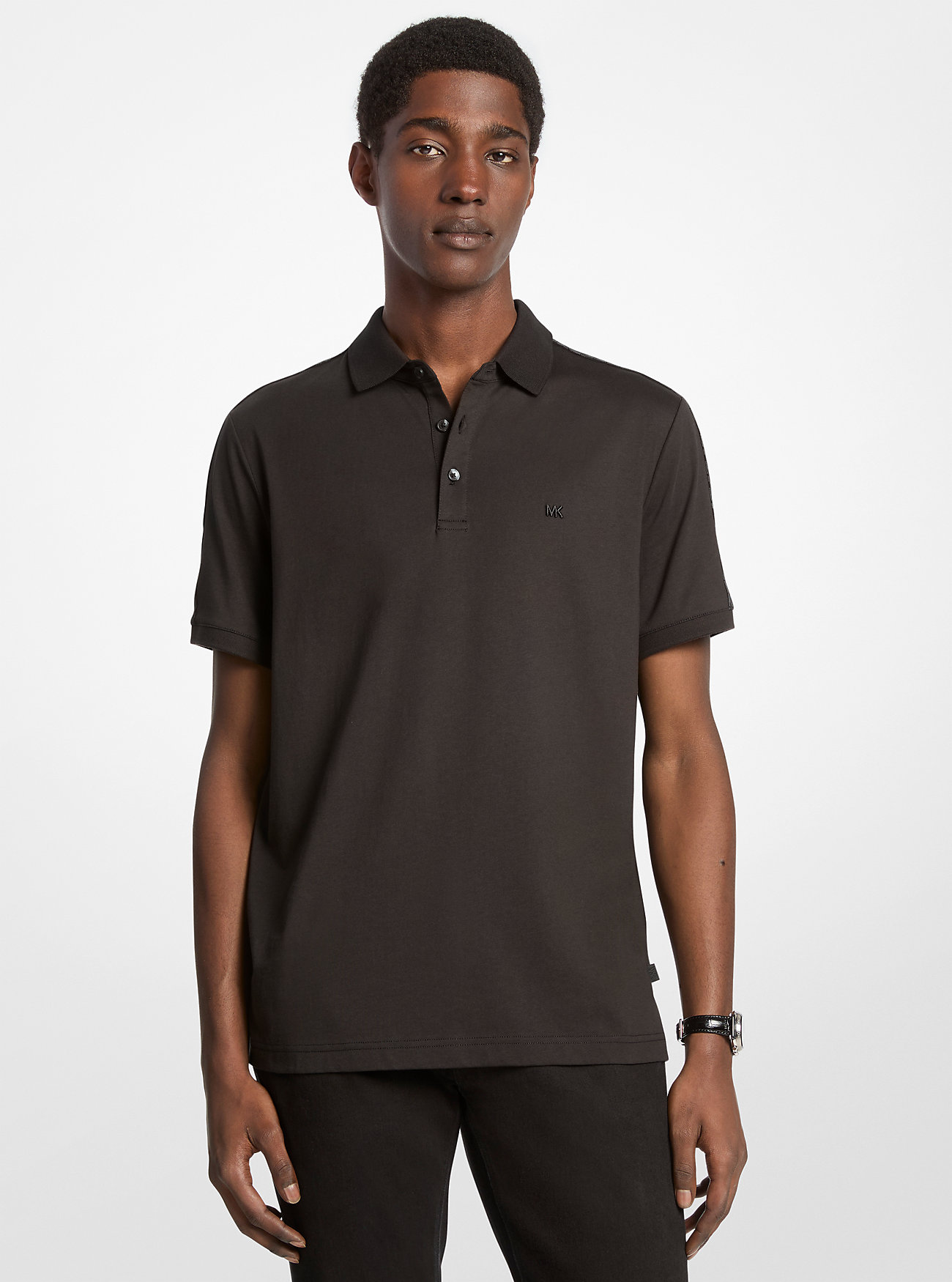 MK Logo Cotton Polo Shirt -