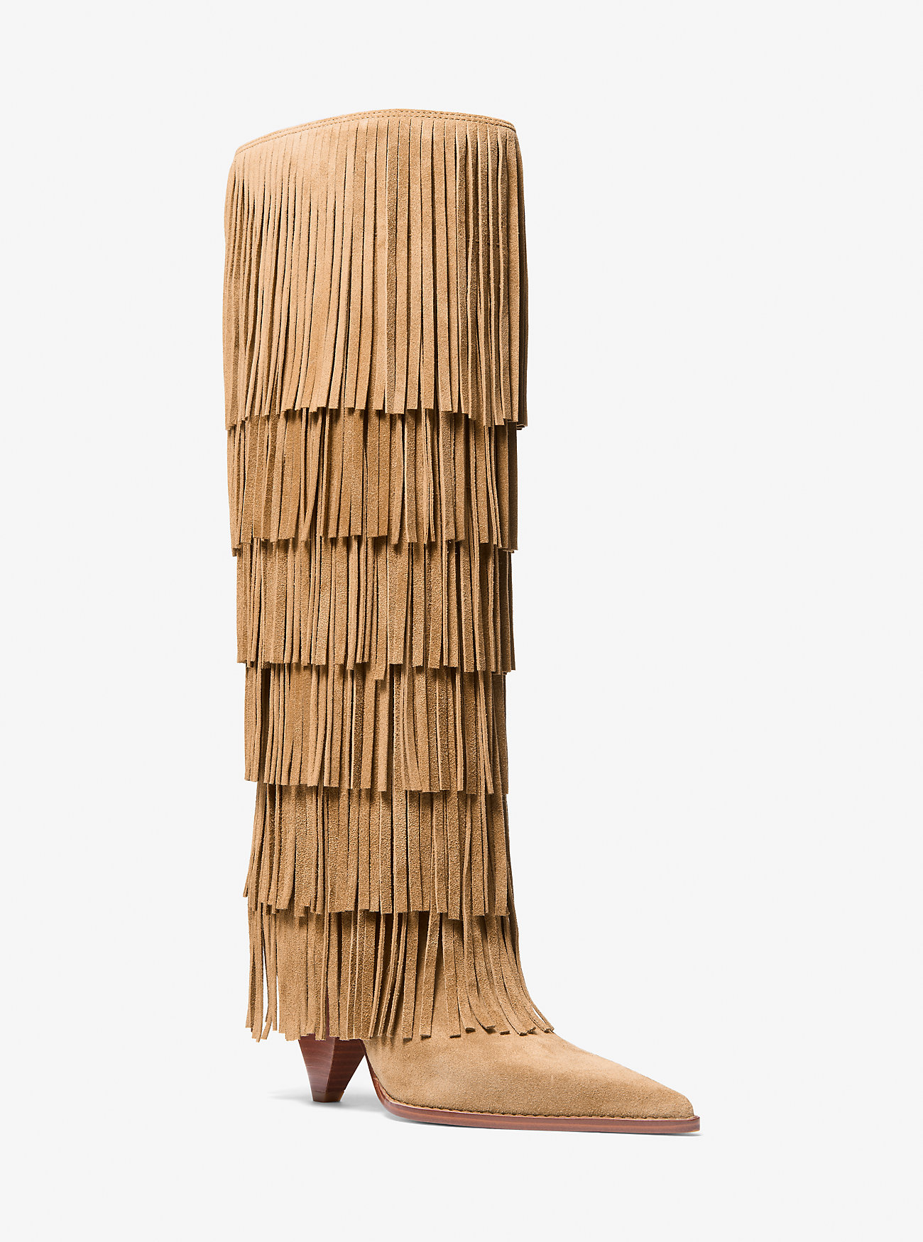 MK Jayla Fringed Suede Tall Boot -