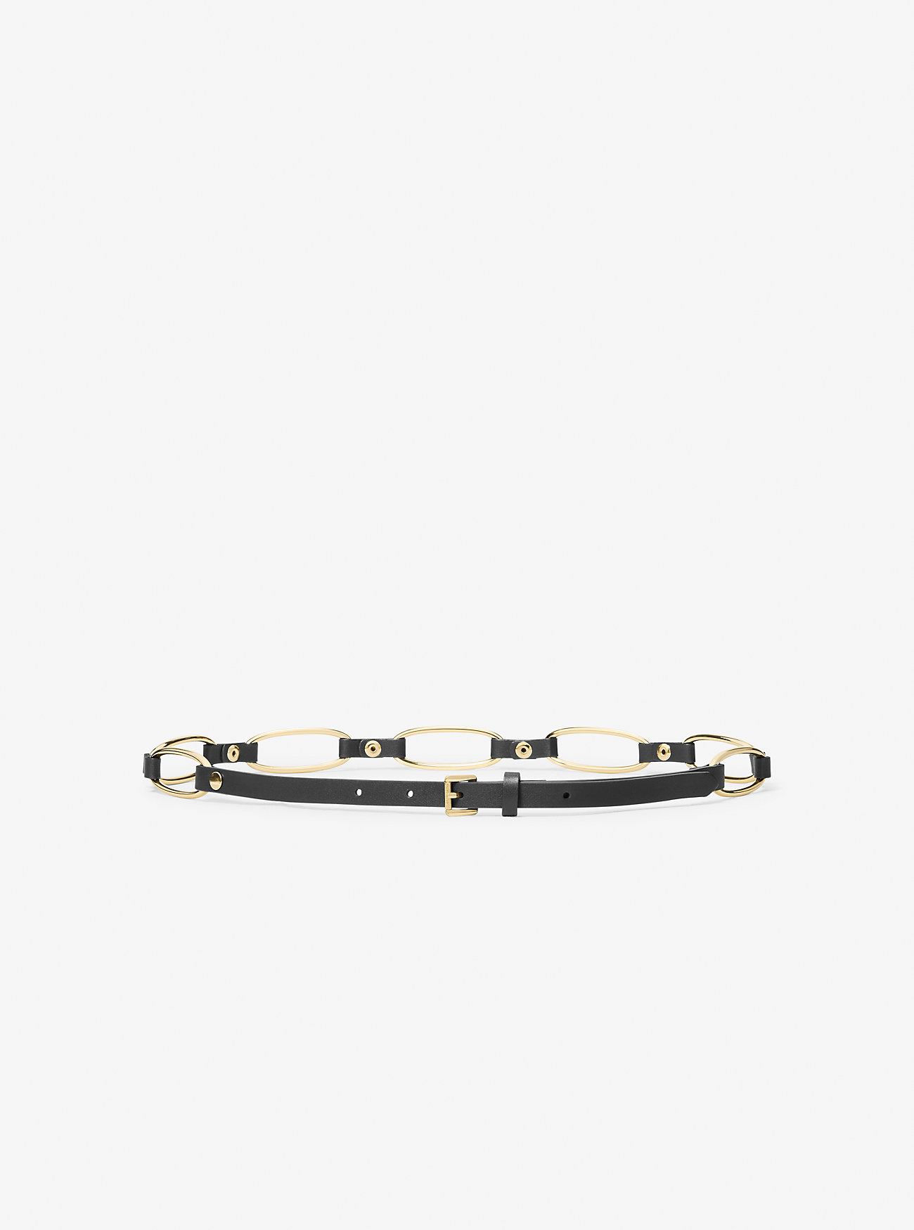 MK Chain Link Leather Belt -