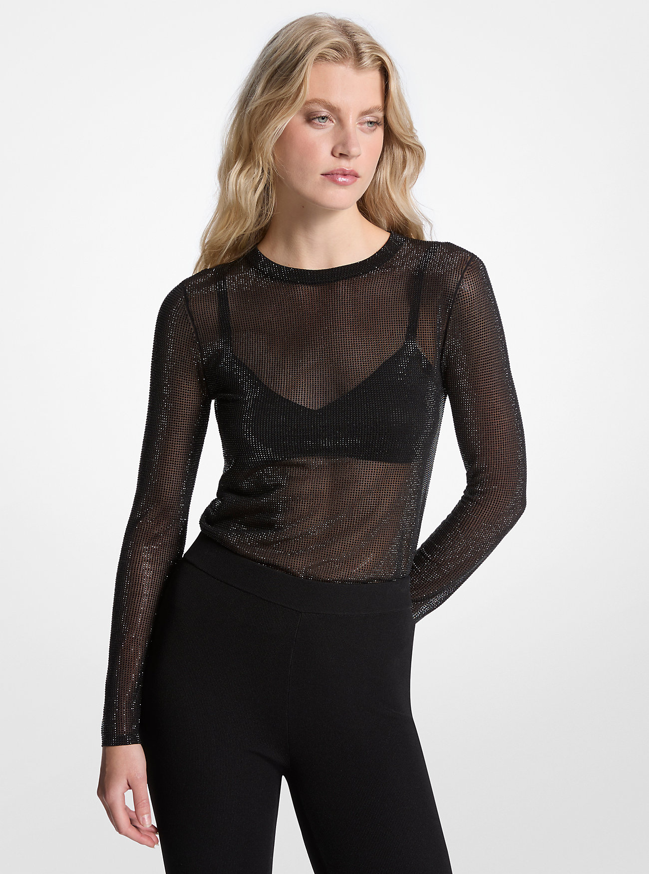 MK Embellished Mesh Top -