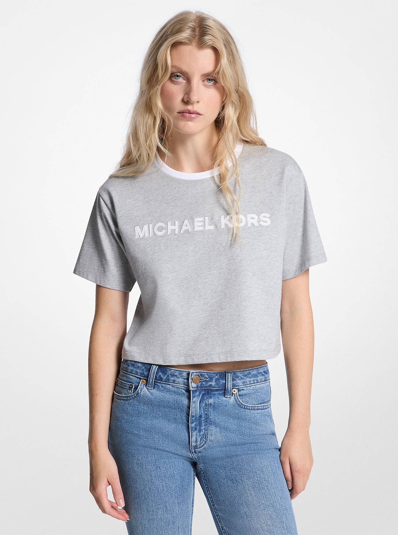 MK Appliquéd Cotton T-Shirt -