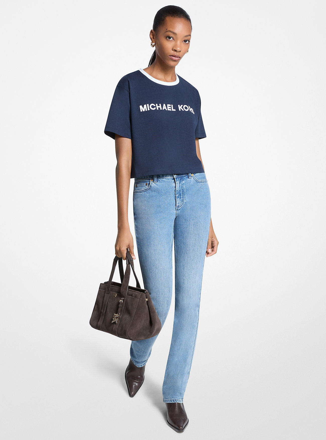 MK Appliquéd Cotton T-Shirt -