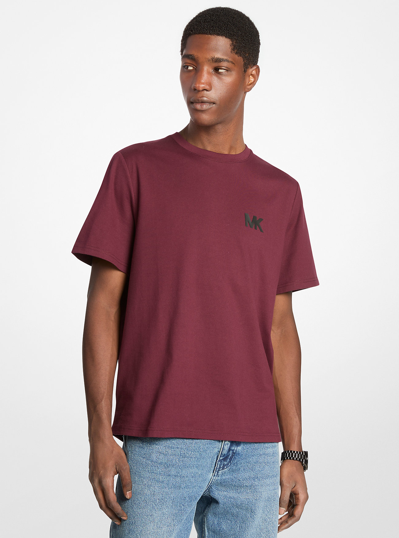 MK Logo Appliqué Cotton T-Shirt -