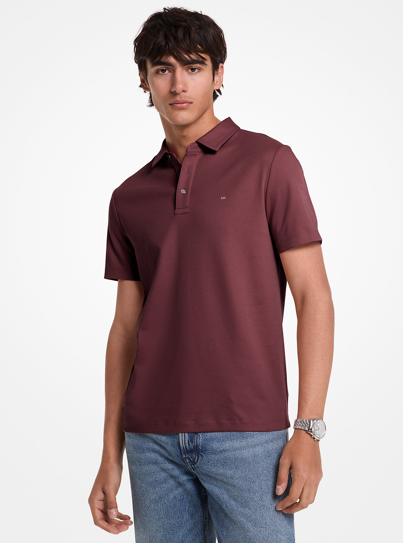 MK Embroidered Logo Cotton Polo Shirt -