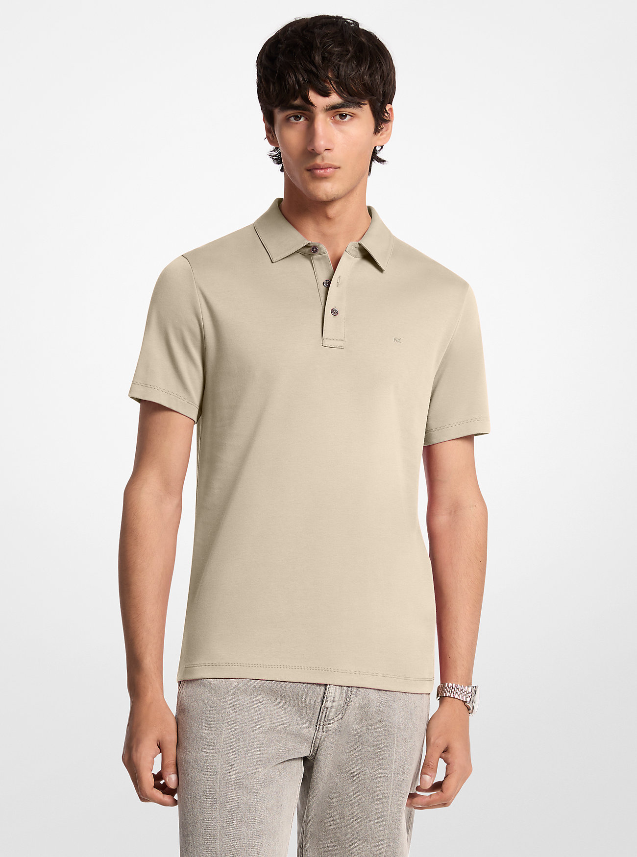 MK Embroidered Logo Cotton Polo Shirt -
