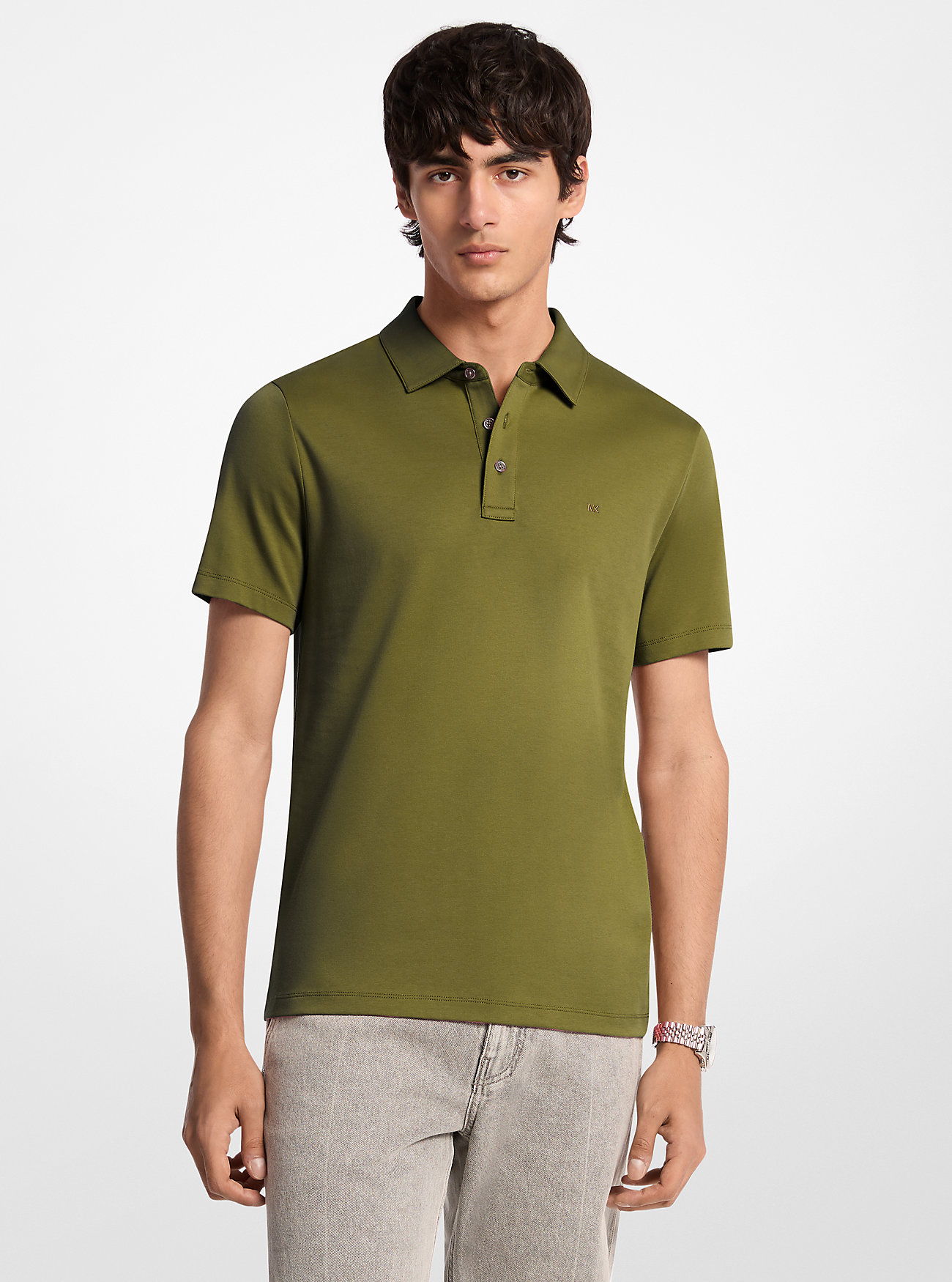 MK Embroidered Logo Cotton Polo Shirt -