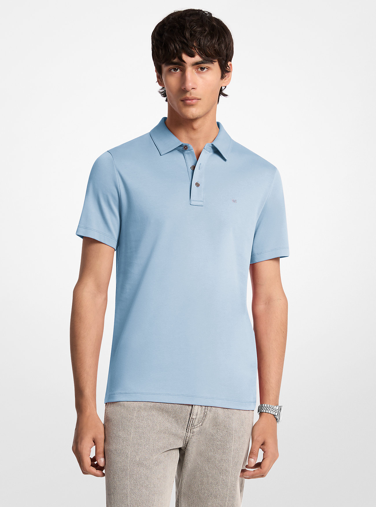 MK Embroidered Logo Cotton Polo Shirt -