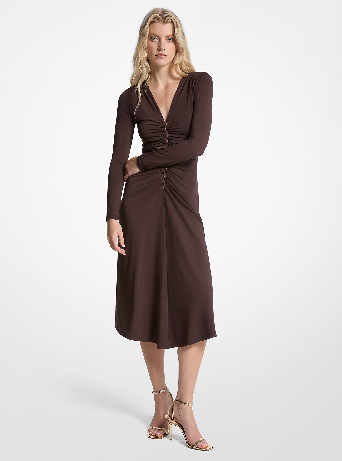 MK Ruched Stretch Matte Jersey Dress -