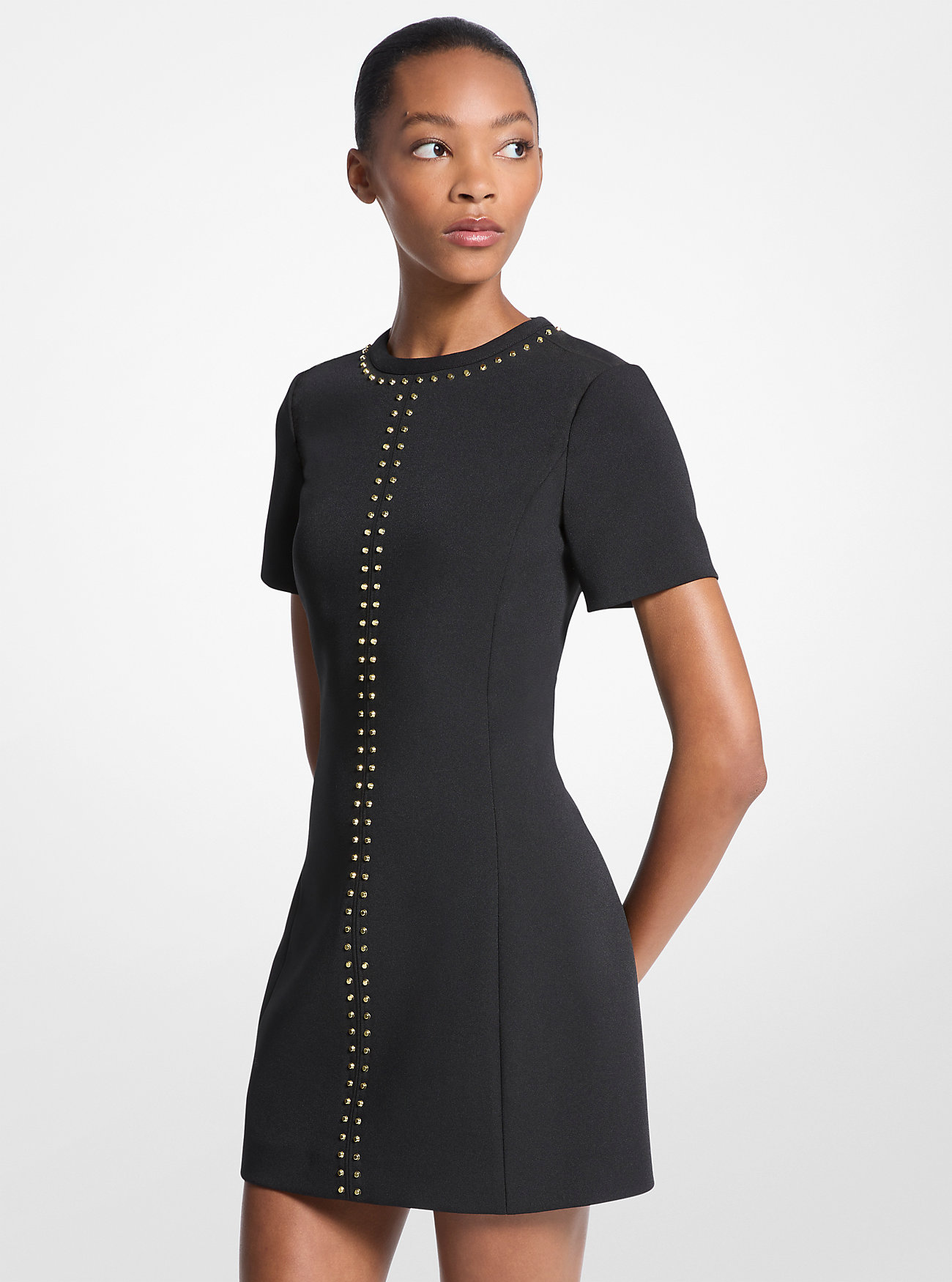 MK Studded Stretch Crepe Shift Dress -