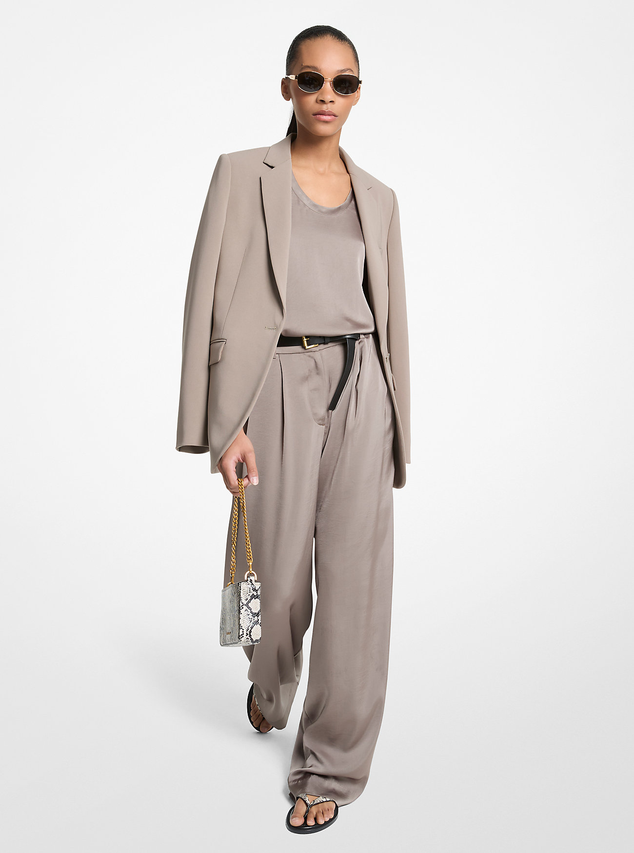 MK Drapey Satin Wide Leg Trousers -