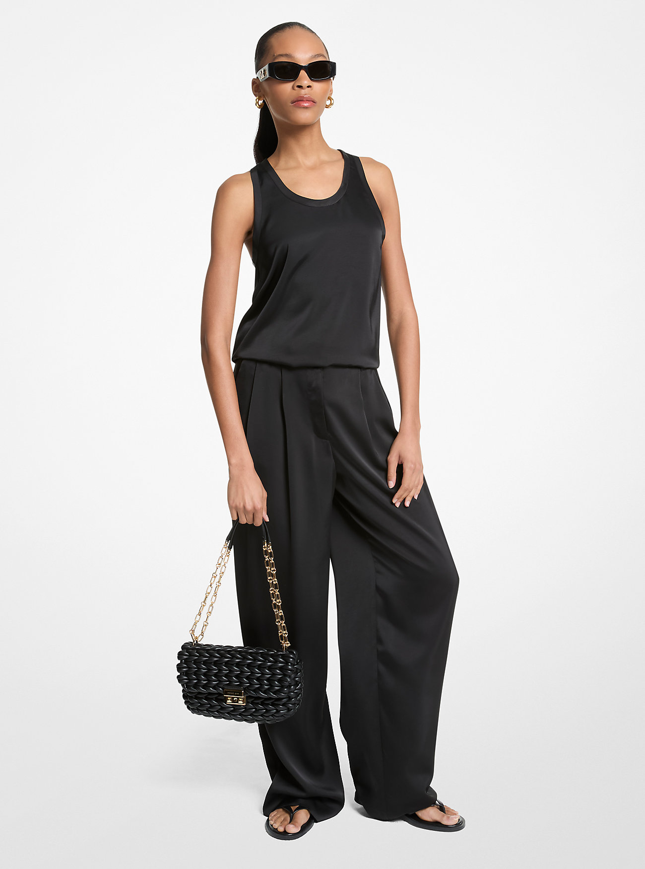 MK Drapey Satin Wide Leg Trousers -