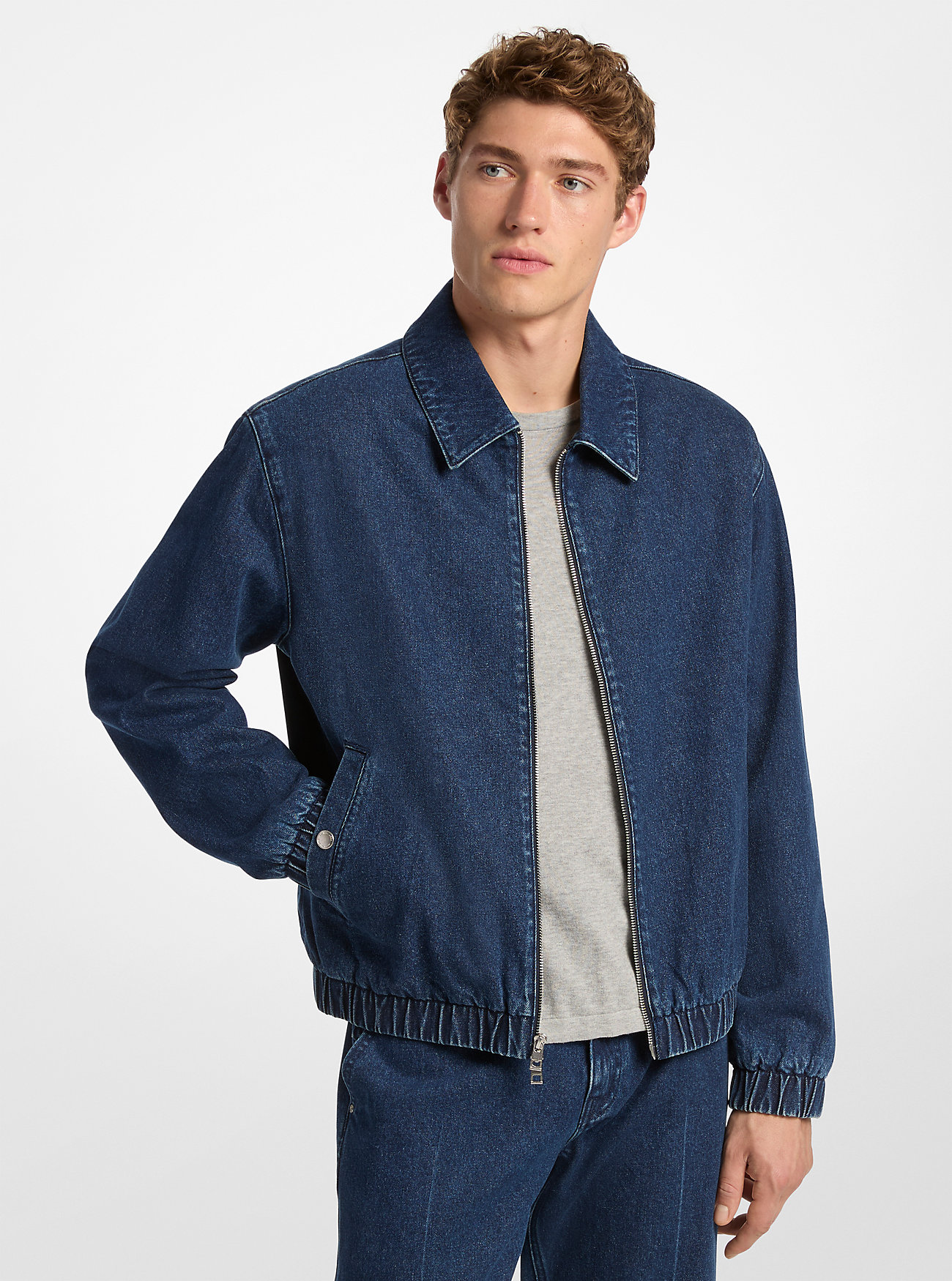MK Stretch Denim Shirt Jacket -