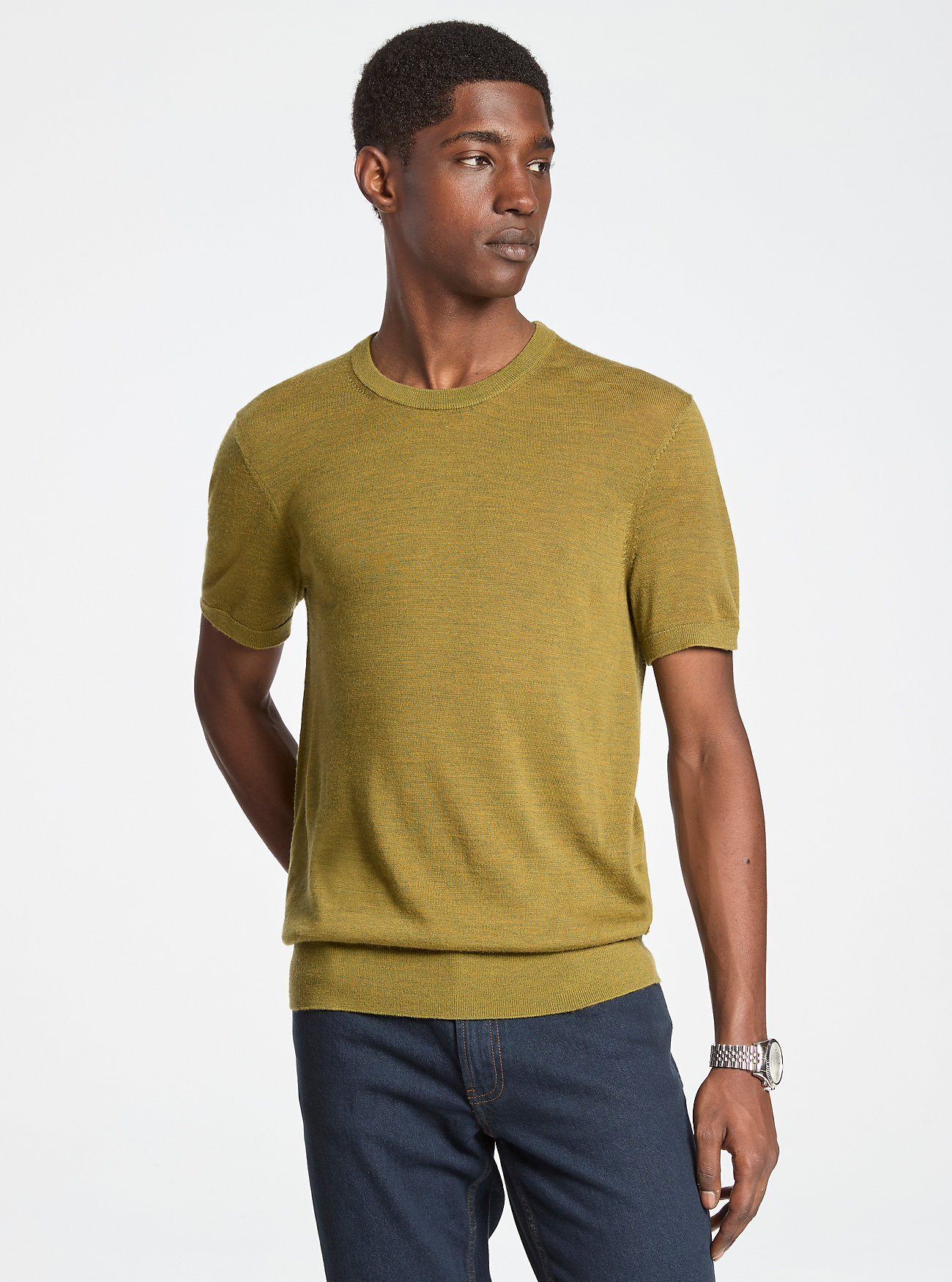 MK Wool Short-Sleeve Jumper -