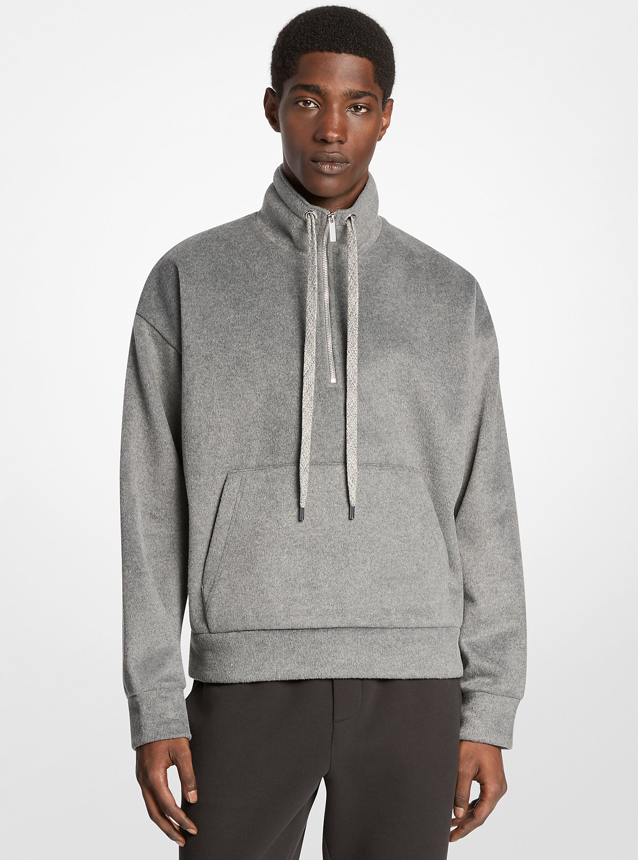 MK Flannel Quarter-Zip Jumper - by Michael Kors Mens