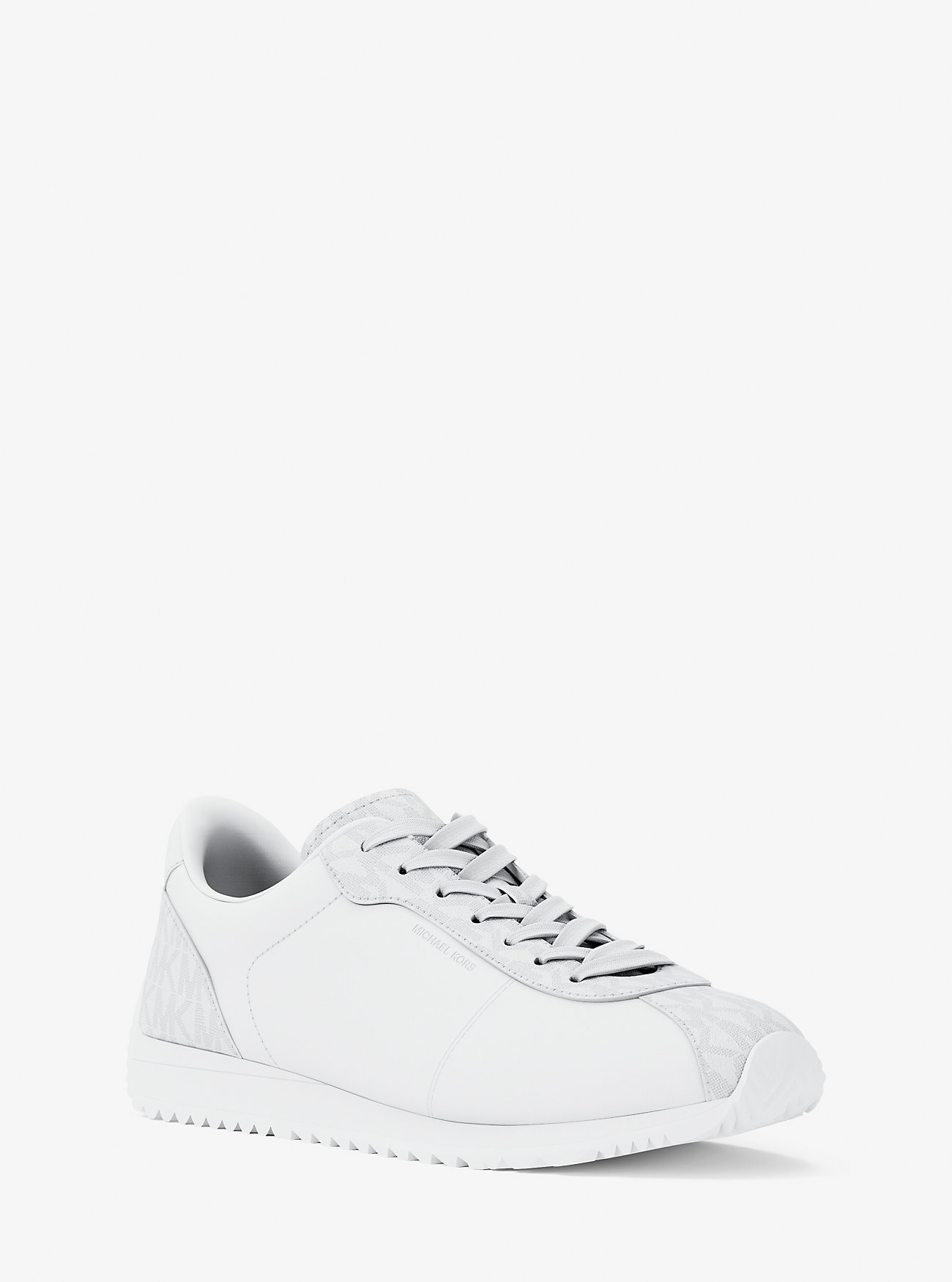 MK Rhodes Leather and Corded Twill Trainer - by Michael Kors Mens