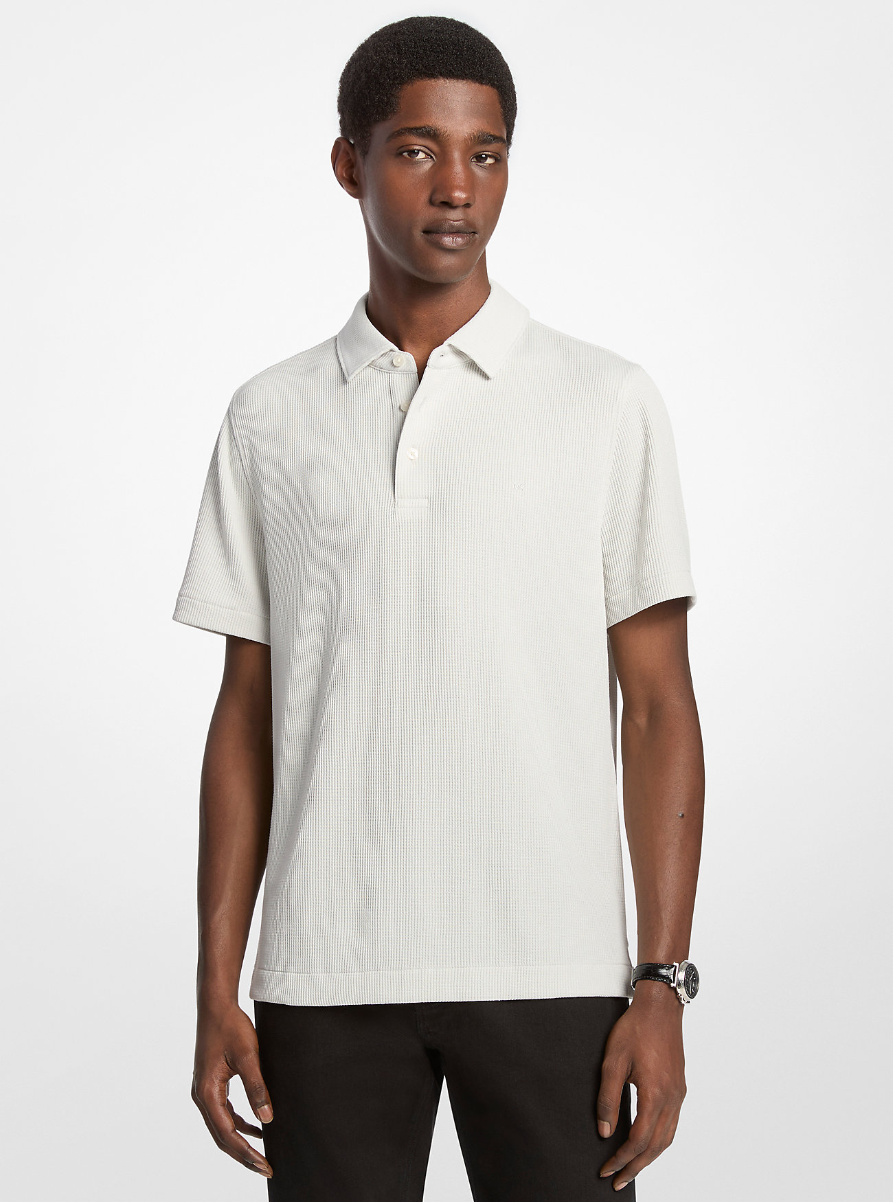 MK Waffle Knit Polo Shirt -