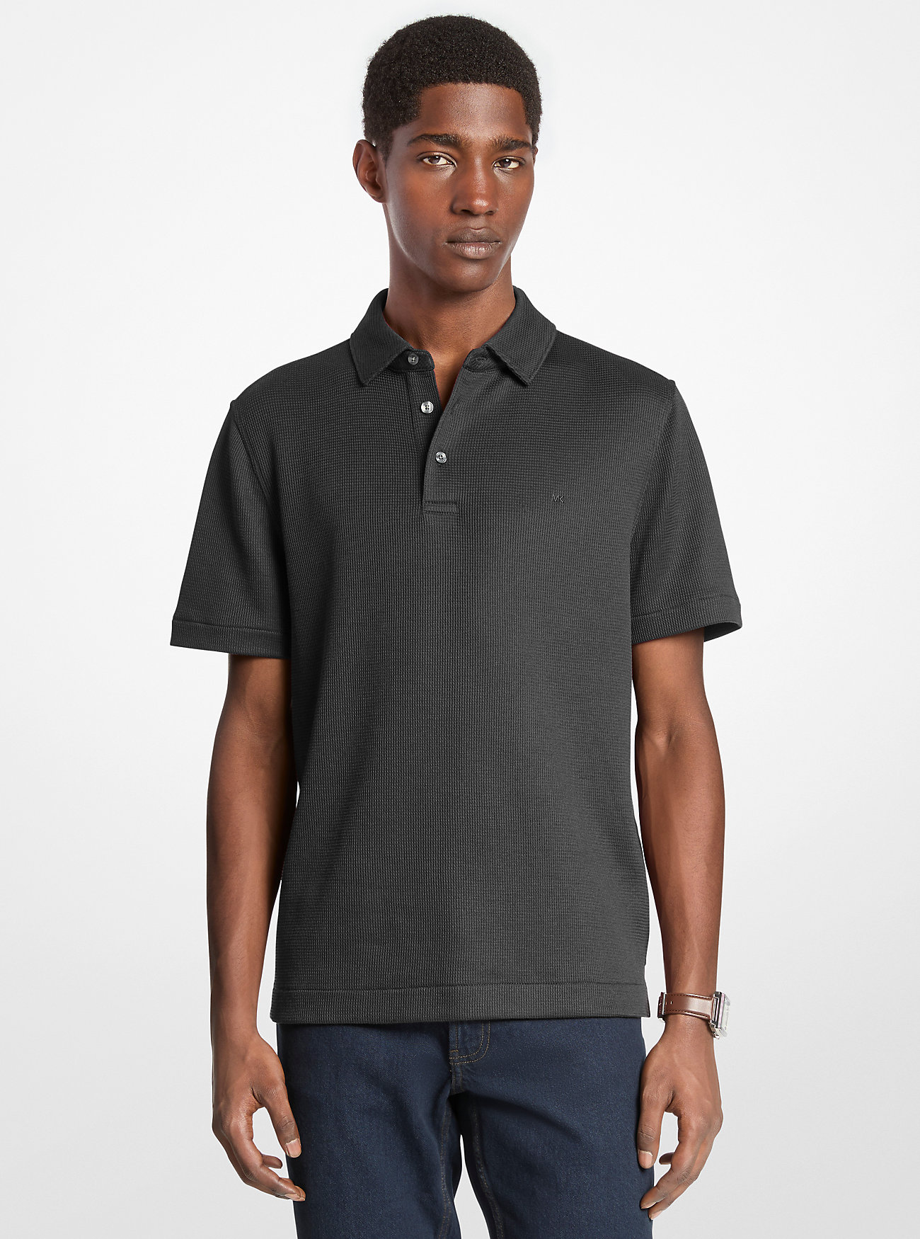MK Waffle Knit Polo Shirt -
