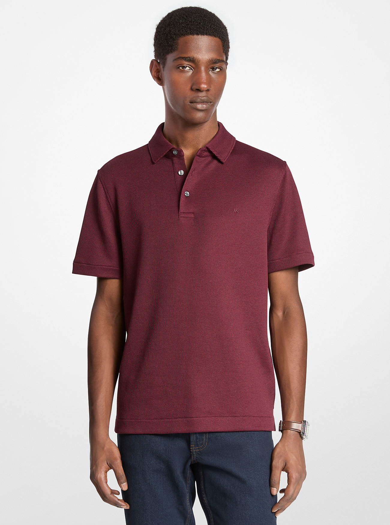 MK Waffle Knit Polo Shirt -