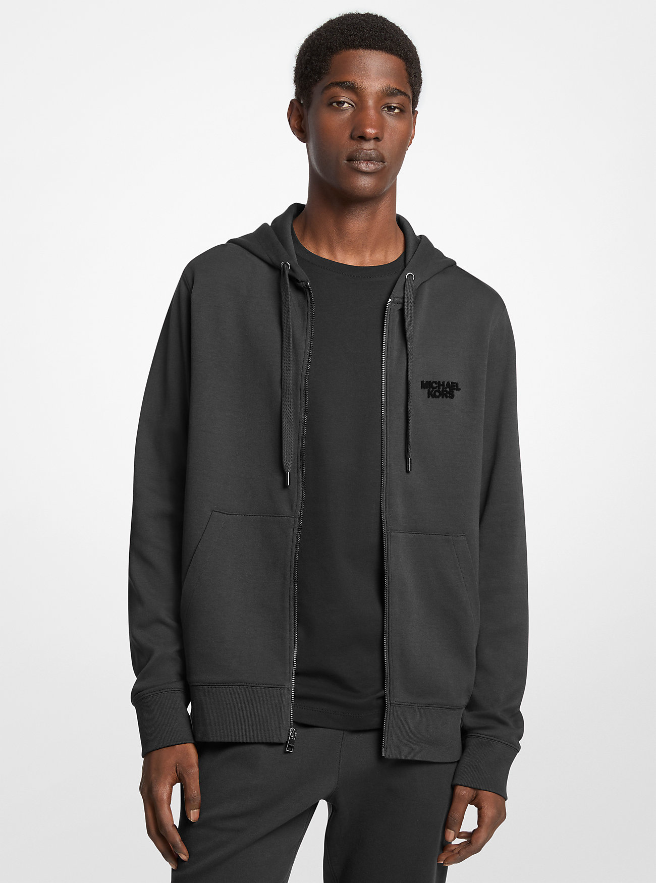 MK Cotton Blend Zip-Up Hoodie -