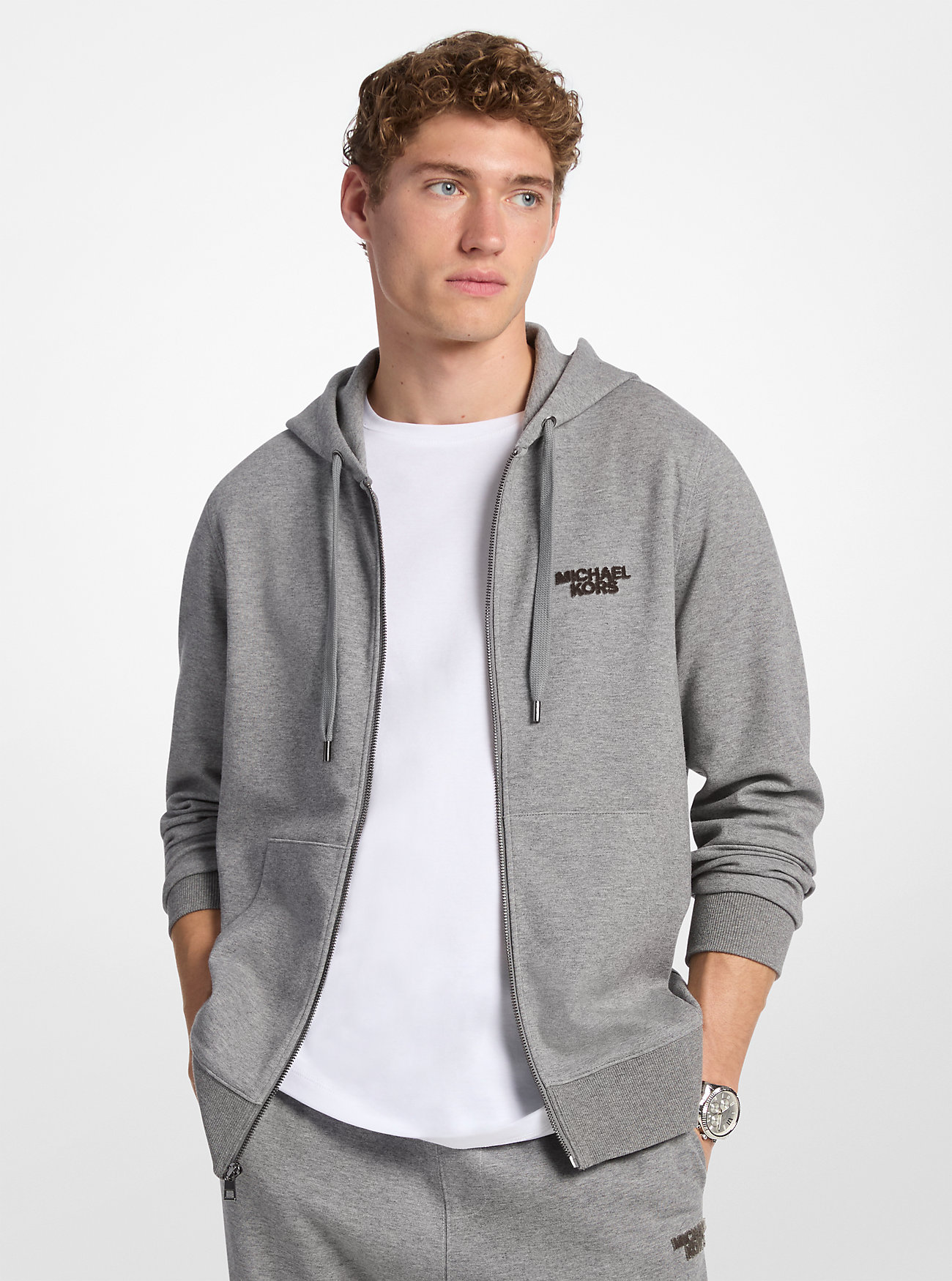 MK Cotton Blend Zip-Up Hoodie -
