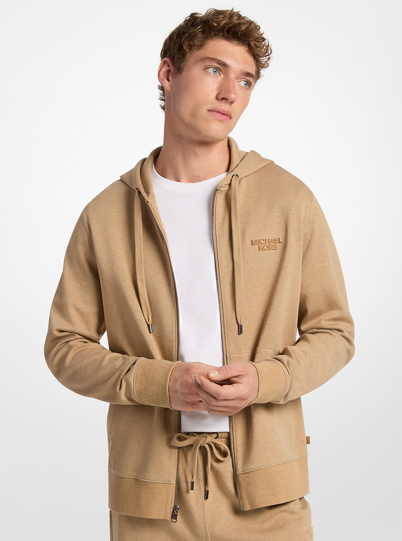 MK Cotton Blend Zip-Up Hoodie -