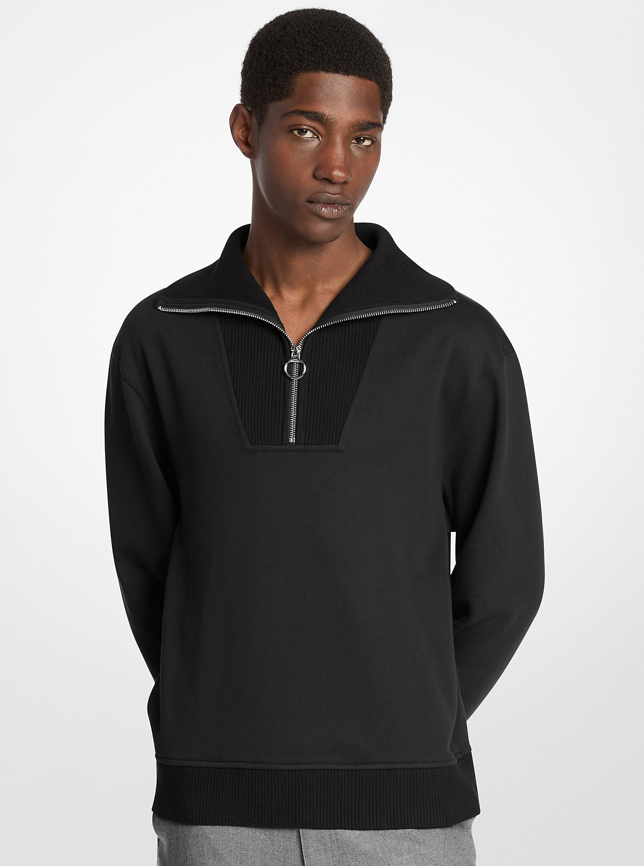 MK Cotton Terry Funnel Neck Jumper -
