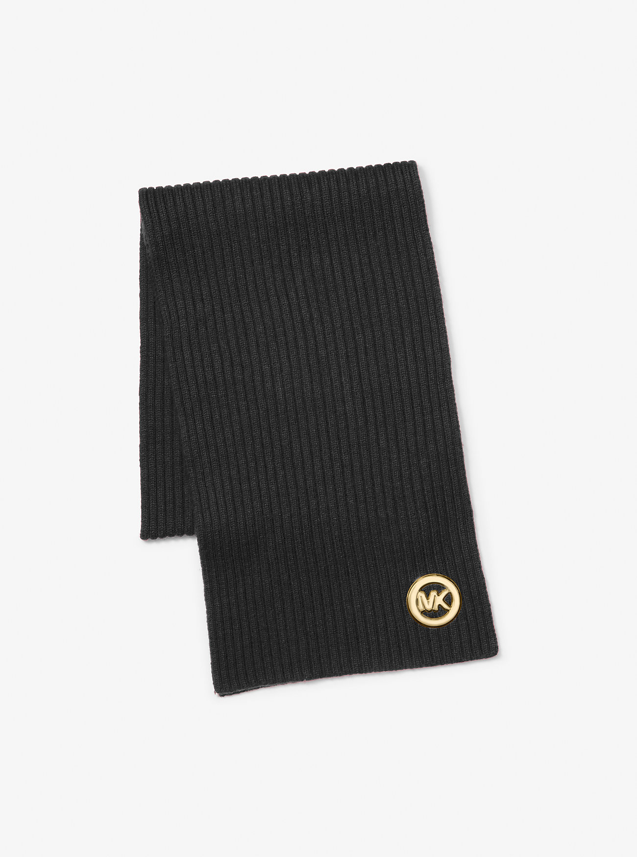 MK Ribbed Wool Scarf -
