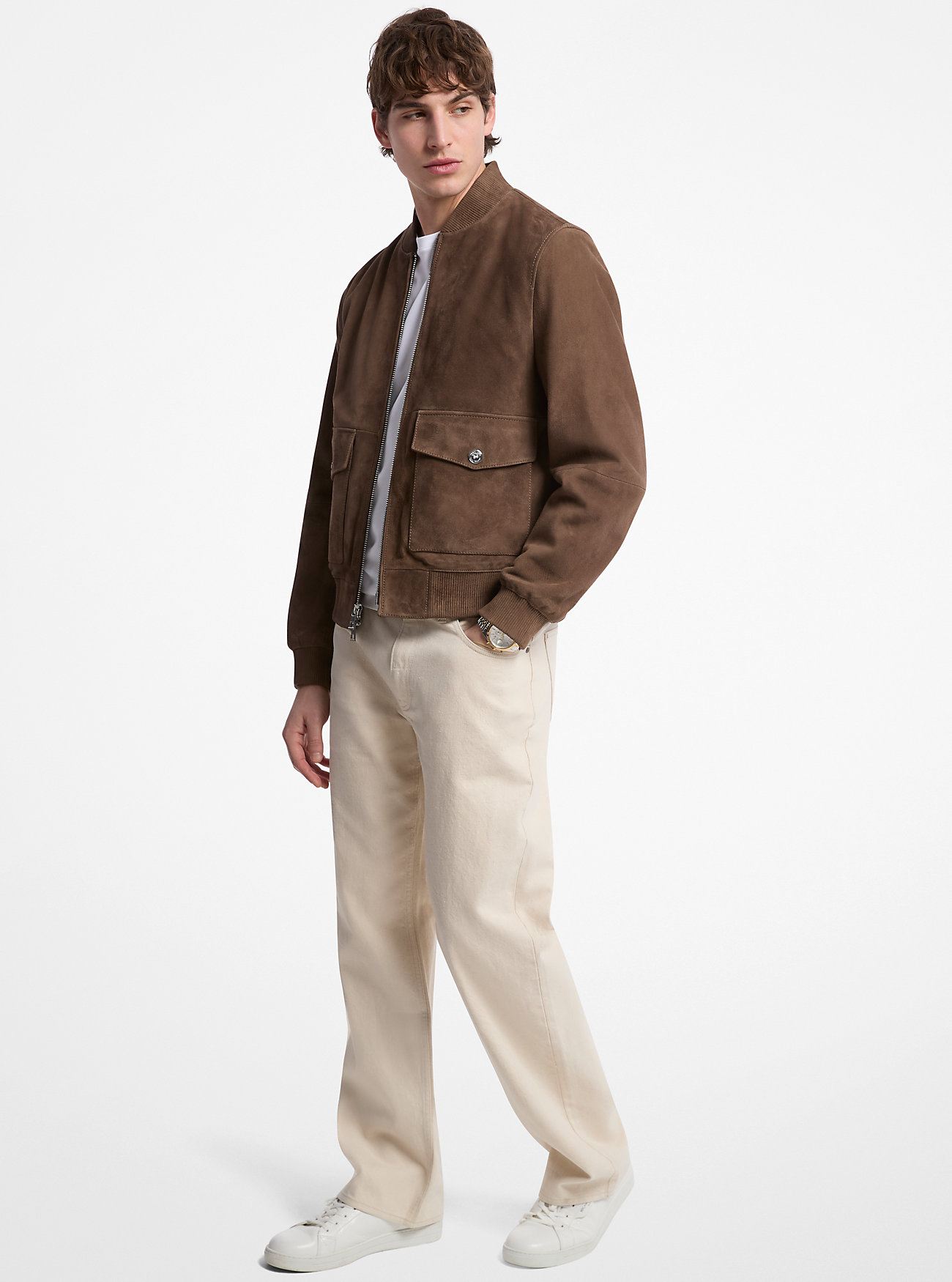 MK Suede Bomber Jacket -