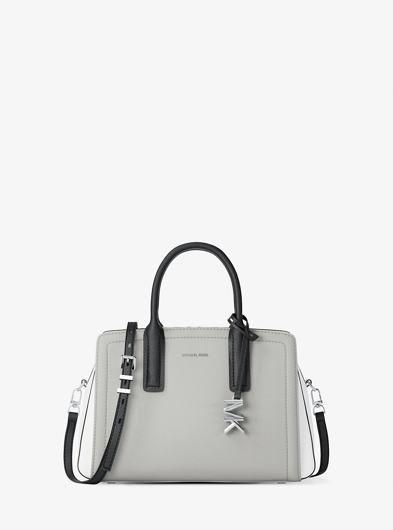 MK Laila Small Color-Block Leather Satchel - Grey
