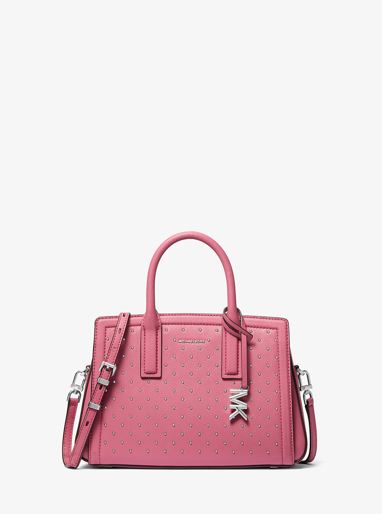 MK Laila Small Studded Leather Satchel - Pink