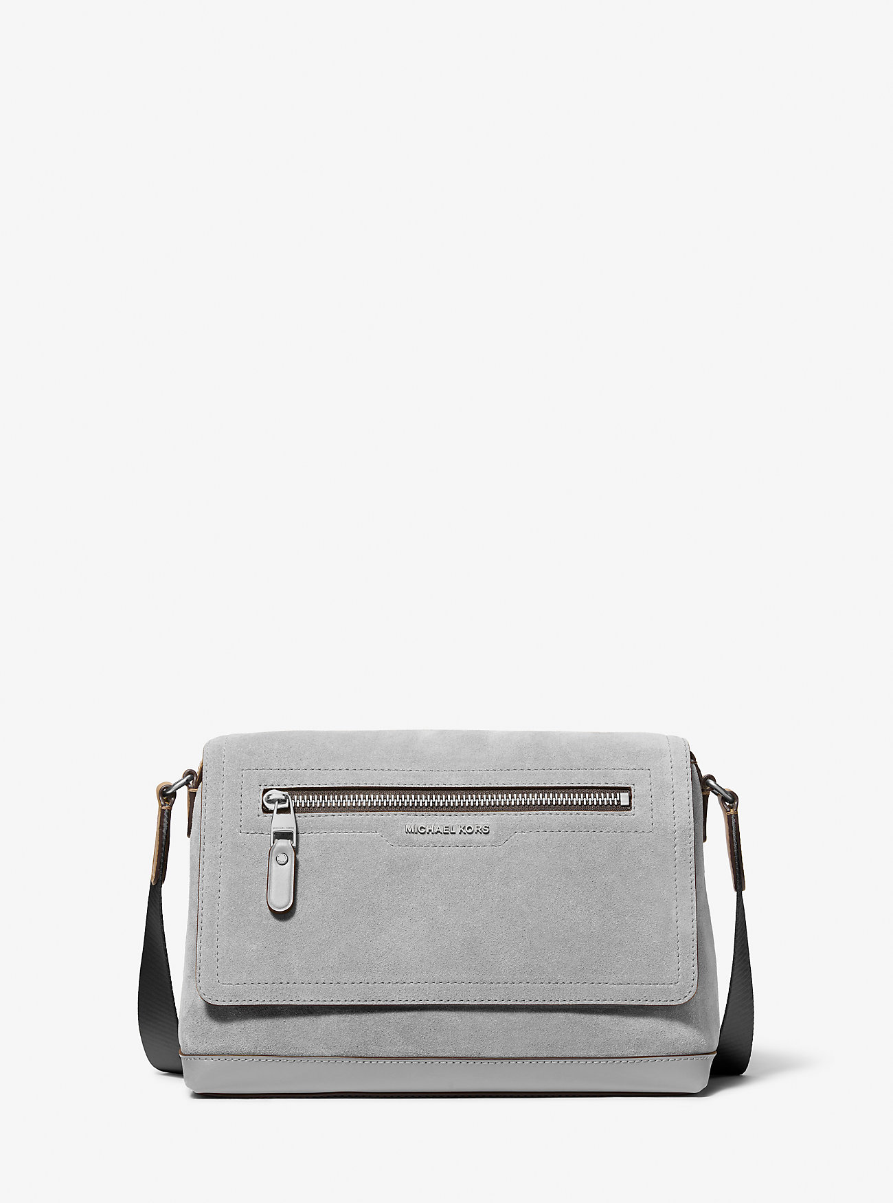 MK Hudson Small Suede Messenger Bag - by Michael Kors Mens